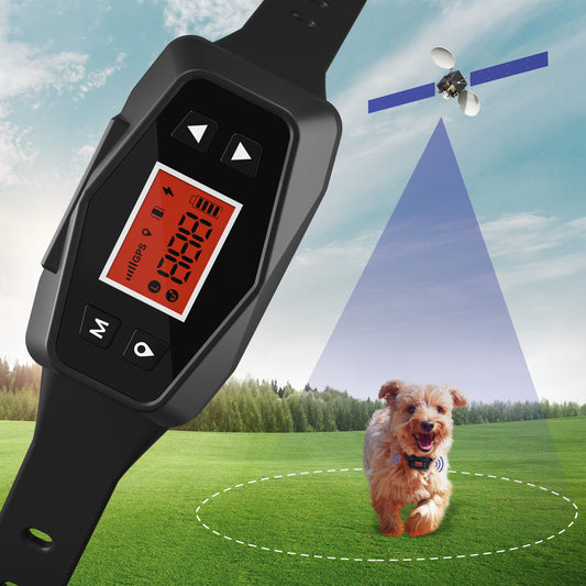 GynoiusCat Dog Electric Fence Wireless, Upgraded Version GPS Boundary Easy Setup, Outdoor use Waterproof and Rechargeable Collars. Radius Distance 99-2997 ft，for Large and Medium Dogs.